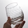 thumbnail image 3 of Vasos de cristal texturizado sin tallo, vasos de vidrio transparente soplados a mano for agua, zumo, bebidas y whisky., 3 of 6