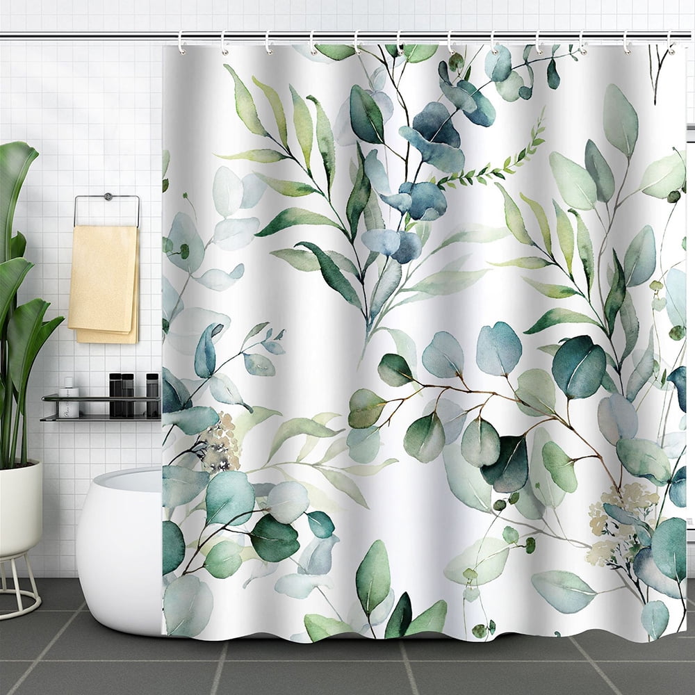 Fabric Bathroom Curtain Waterproof MachineWashable Shower Curtain