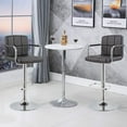 thumbnail image 2 of Duhome Elegant Lifestyle Bar Stool with Back Set of 2, Faux Leather Bar Stools with Arms Modern Adjustable Bar Chairs Black, 2 of 7