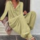 thumbnail image 5 of ICHUANYI Clearance Women's Fashion Hooded Button Rompers Casual Long Sleeve Pocket Jumpsuit(Beige, XL) ICHUANYI WER2023081508148, 5 of 8