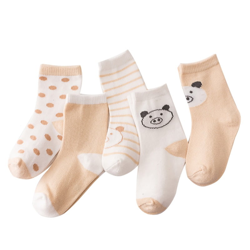 5 Pair/Lot New Soft Cotton Boys Girls Socks Cute Cartoon Pattern Kids Socks For Baby Boy Girl 7 Kinds Style Suitable 