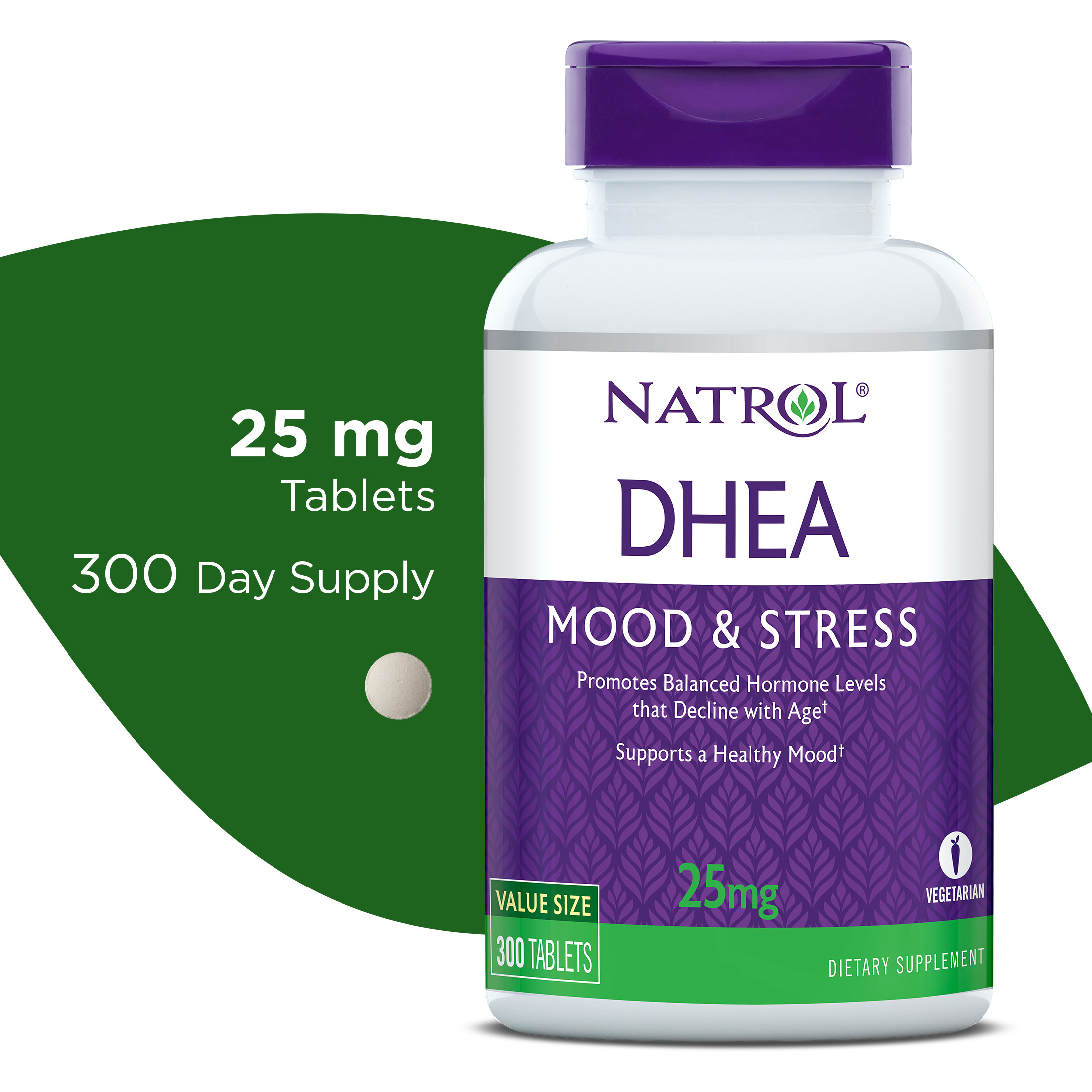 Natrol DHEA Tablets Supports Balanced Hormone Levels Healthy Mood 