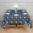 thumbnail image 3 of Christmas Square Tablecloth 52x52 Inch – Waterproof Polyester Printed Table Cover, Wrinkle Resistant & Washable for Kitchen Dining Picnic Party Decor, Single-v4-15, White, 3 of 6