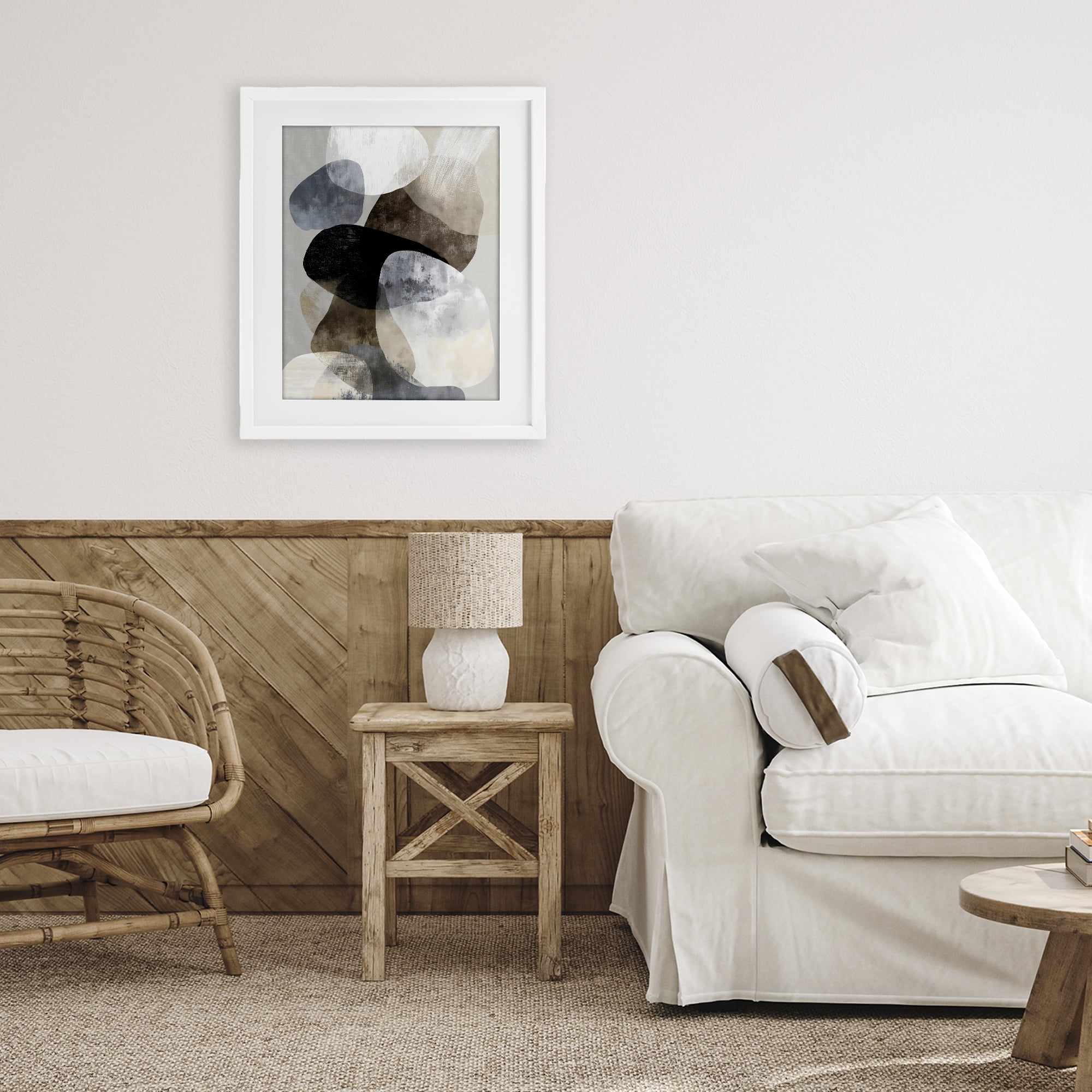 Stupell Industries Thoughts In Muted Layers White Framed Print Under Glass, design by Ink Drop Loft