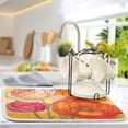 thumbnail image 5 of Yayeee Dish Drying Mat for Kitchen Counter 18"x24" Microfiber Absorbent Pad, Orange Abstract Floral, 5 of 7