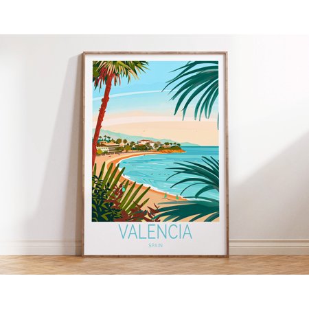 POSTER Valencia Spain Travel Poster, Spain Travel Wall Art, Valencia Coastal Poster, Spain Traveler Gifts, Gifts-UNFRAMED