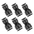 thumbnail image 1 of Uxcell 6 Pcs Conector Recto de Empuje para Conectar, Adaptador de Reductor de Tubo OD de 1/2" x 5/8" para Conexión de Sistema Neumático, Negro, 1 of 6