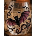 thumbnail image 5 of 1PC Halloween Drinking Glass,2D Black Bat Printed Design Gothic Decor Tumbler,Stemless Glass Drinking Glass for Halloween Parties and Holiday Gatherings., 5 of 5