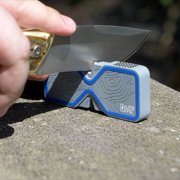 DMT Trac Two-Stage Knife Sharpener with Precision Tungsten Steel and Ceramic Sharpening System and Integrated GPS Topographical Ergonomic Grips for Perfect Sharpening on The GO!
