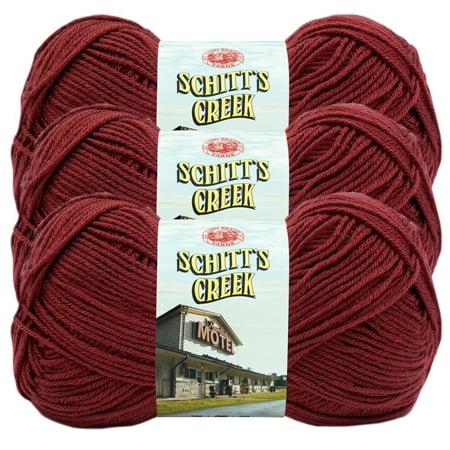 UPC: 0842093133698 | Lion Brand Yarn Schitt s Creek Yarn Rosebud Motel Medium Acrylic Red Yarn 3-Pack
