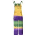 thumbnail image 3 of Jinhomg 2025 Mardi Gras Jumpsuits for Girls, Women's Casual Sleeveless Jumpsuit Spaghetti Strap Holiday Graphic Printed Overalls with Pockets Multicolor XXL, 3 of 5