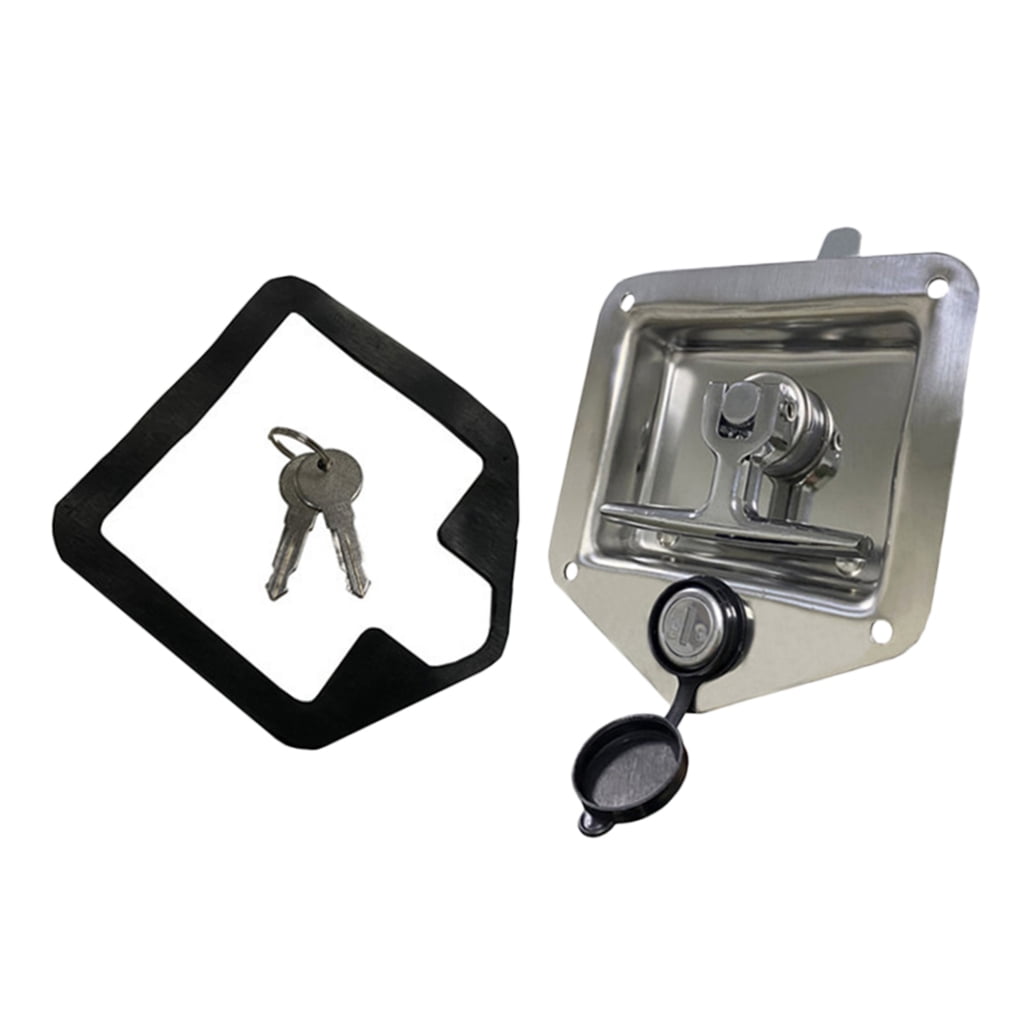 PAMINGONO 1Pack T-Handle Lock Latch Stainless Steel for Electrical Cabinet Dustproof 12.4x12.1x6.8Cm