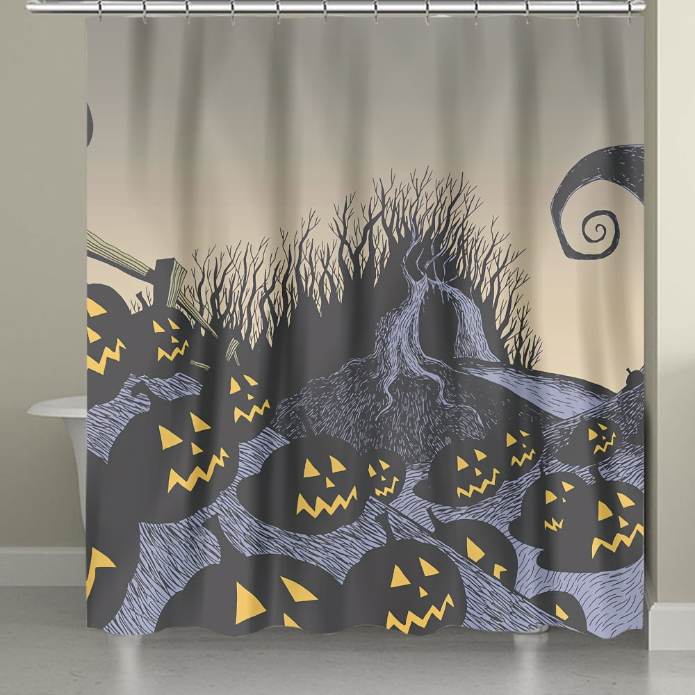 Shower Curtain Set Helloween Nightmare Before Christmas Home Halloween