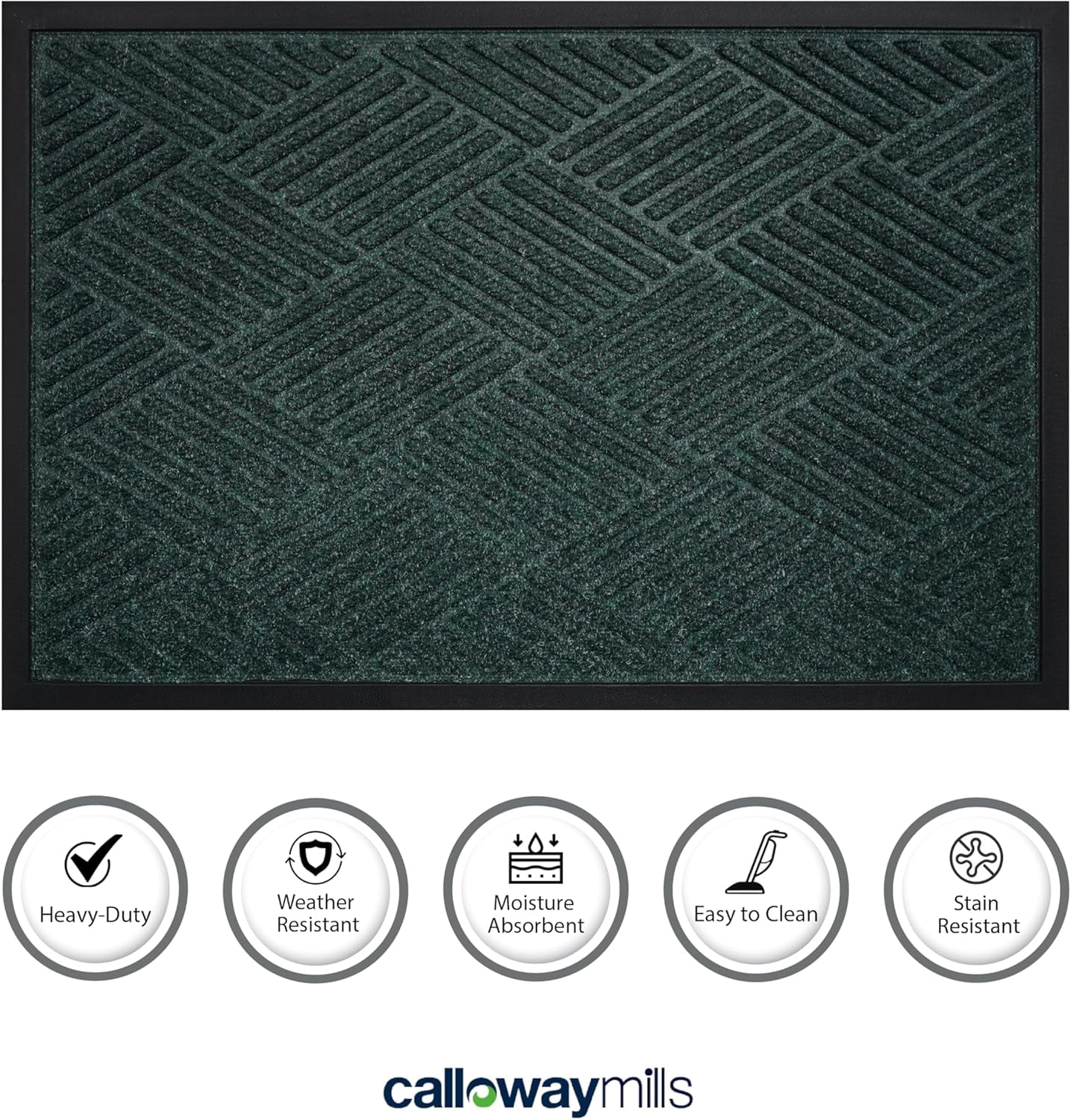 Calloway Mills 113190305 Graphite Grid Green Mat 3" x 5"