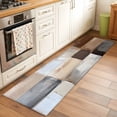 thumbnail image 2 of Abstract Color Block Area&nbsp;Rug 2x6ft Brown Geometric Oil Painting Style Non-Slip&nbsp;Washable Square&nbsp;Rugs Soft Felt Indoor Floor Mat for Bedroom Kitchen Living Room Bathroom, 2 of 9