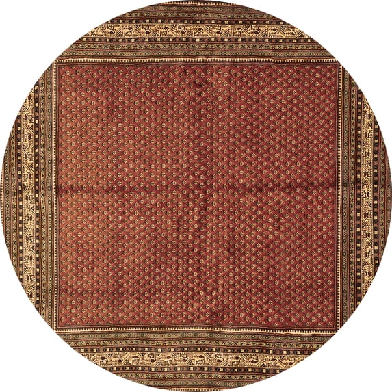 Ahgly Company Indoor Round Persian Brown Traditional Area Rugs, 5' Round