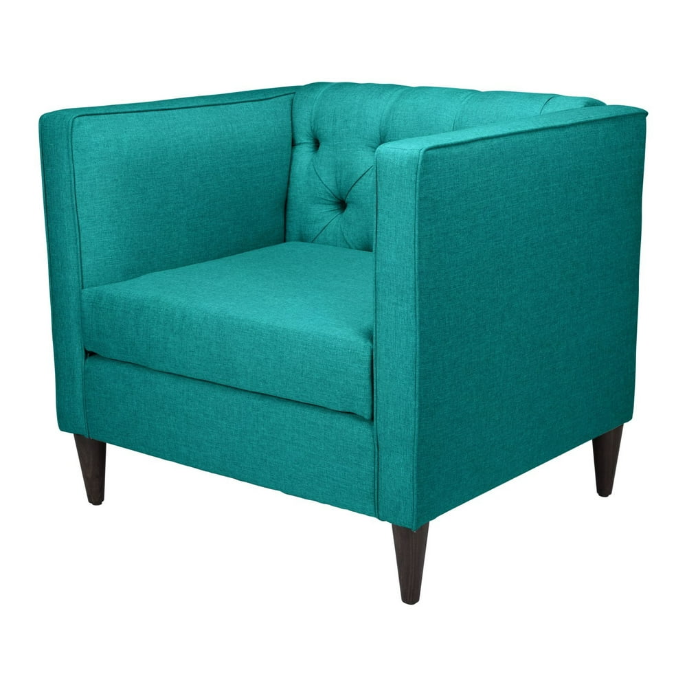Modern Contemporary Armchair Accent Chair, Blue Teal, Polyester Fabric