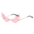 thumbnail image 4 of 2Pcs Gafas de terre para mujer Gafas de llama de fuego Gafas modernas sin montura con protección -400 BLESIY Gafas de sol con lente de llama de fuego, 4 of 8