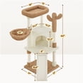 thumbnail image 3 of Yaheetech 42" Height Cactus Cat Tree with Scratching Posts and Basket, Beige/Brown, 3 of 7
