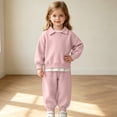 thumbnail image 4 of Trikvn Kids Girls Fall Tracksuit 2-Piece Outfit Collared Long Sleeve Pullover Sweatshirt and Elastic Waist Sweatpants Set Casual Athletic Loungewear Active Playwear, 4 of 8