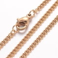 thumbnail image 2 of 20pc Ion Plating(IP) 304 Stainless Steel Necklace Curb Chains with Lobster Clasps Golden 17.72 inch(450mm) 2.2mm, 2 of 2