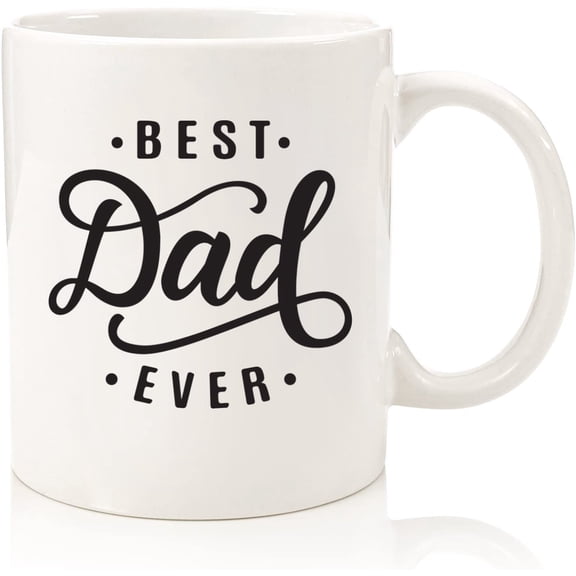 Best Dad Ever Coffee Mug - Unique Father's Day Gifts for Dad, Husband - Best Dad Gifts from Daughter, Son, Wife, Kids - Cool Birthday Present Ideas for Men, Him, a New Father, Guys - Fun Novelty Cup