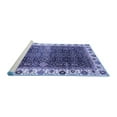thumbnail image 2 of Ahgly Company Machine Washable Indoor Round Abstract Blue Modern Area Rugs, 5' Round, 2 of 4