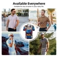 thumbnail image 3 of Kdxio Cool Cat In Sunglasses Print Men's Short Sleeve Polo Shirt,Midweight Men's Shirt-Large, 3 of 5