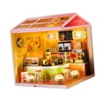 thumbnail image 3 of Kit de casa de muñecas en miniatura para armar, juguete educativo, exhibición, cubierta a prueba de polvo, coleccionables Tienda de té con leche, 3 of 9