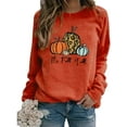 thumbnail image 1 of Chandail en Molleton Femme Automne Citrouille Halloween Imprimé Léopard Décontracté Manches Longues Pull Chemisier, 1 of 2