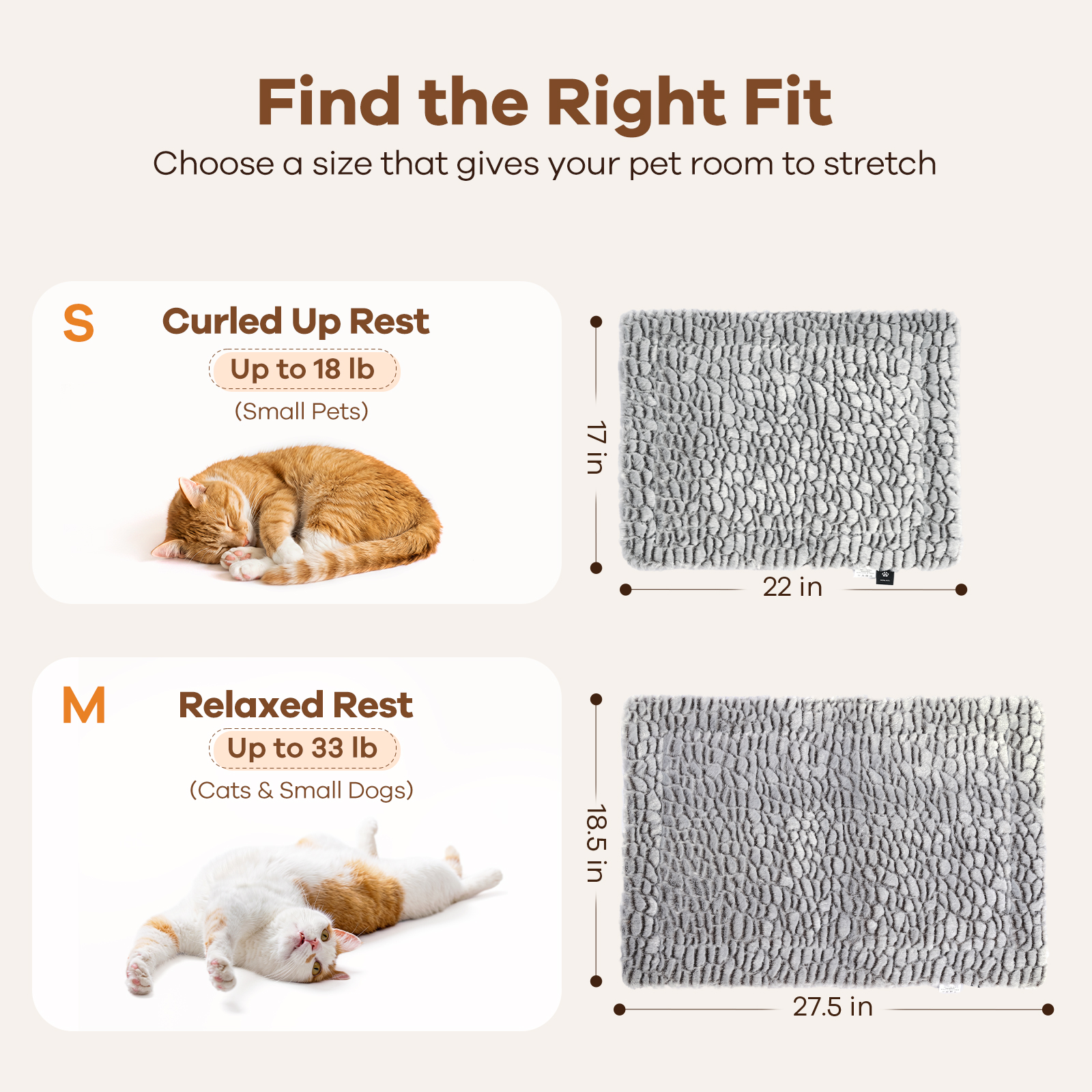 Pawtasy Self-Warming Cat Bed, Reversible, 22"x17", Gray photo 7