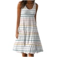 thumbnail image 1 of Birdeem Robe Longue Maxi Décontractée pour Femmes à Col Rond, Sans Manches, à Lettres, avec Poches et Imprimé, 1 of 5