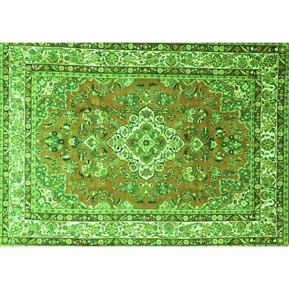 Ahgly Company Indoor Rectangle Persian Green Traditional Area Rugs, 5' x 7'