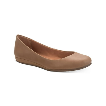 

SUN STONE Womens Beige Slip Resistant Breathable Cushioned Eliana Round Toe Slip On Ballet Flats 8.5 M