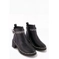 thumbnail image 2 of Women's Rhinestone Buckle Detail Mid Heel Booties, 2 of 6