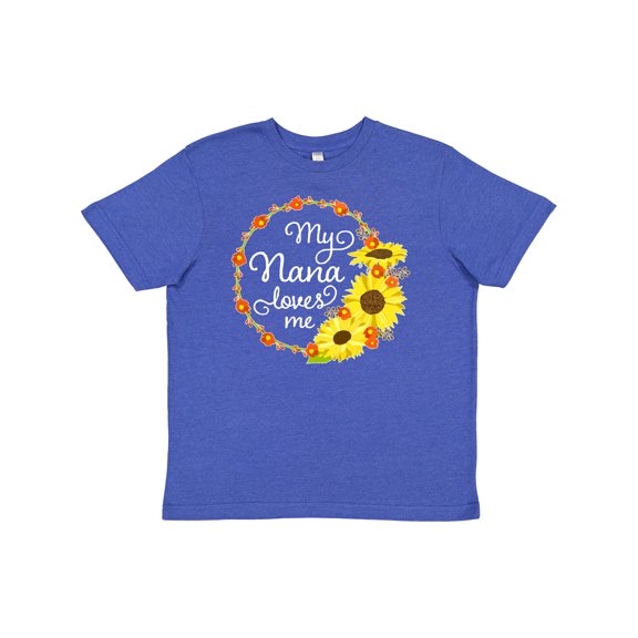 Inktastic My Nana Loves Me with Sunflower Wreath Youth T-Shirt