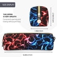 thumbnail image 3 of Disketp Red And Blue Lightning Estuche de Lápices de Cuero con Cierre, Estuche Compacto para Papelería, Bolígrafos y Accesorios Pequeños, 3 of 7