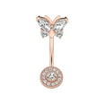 thumbnail image 1 of Navel Ring Round Butterfly Rhinestone Stainless Steel Body Ring Belly Ring, 1 of 10