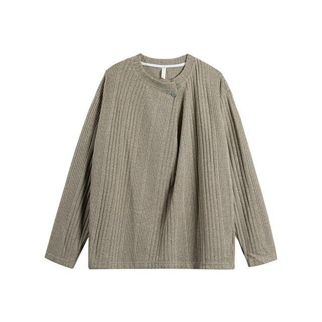 Chandail Thermique Épais à Manches Longues à Col Rond, Doublé Irrégulier, Couche de Base pour Hommes, Tenue Décontractée Quotidienne, Confort