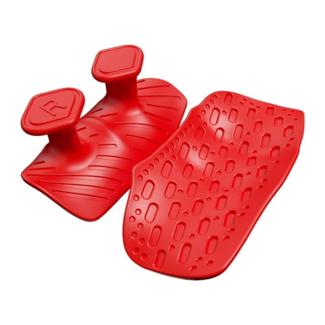 koolsoo 2 Pieces Weight Lifting Grips Fingerless Workout Gloves for Bodybuilding Gym Red