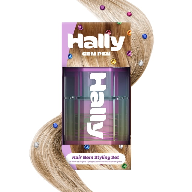 Lápiz aplicador Hair Gems Hally con 240 gemas multicolores