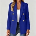 thumbnail image 7 of UDAUDU Women's Business Casual Blazer Double Breasted Long Sleeve Slim Fit Office Suit Jackets Work Outfits Royal Blue L, 7 of 7