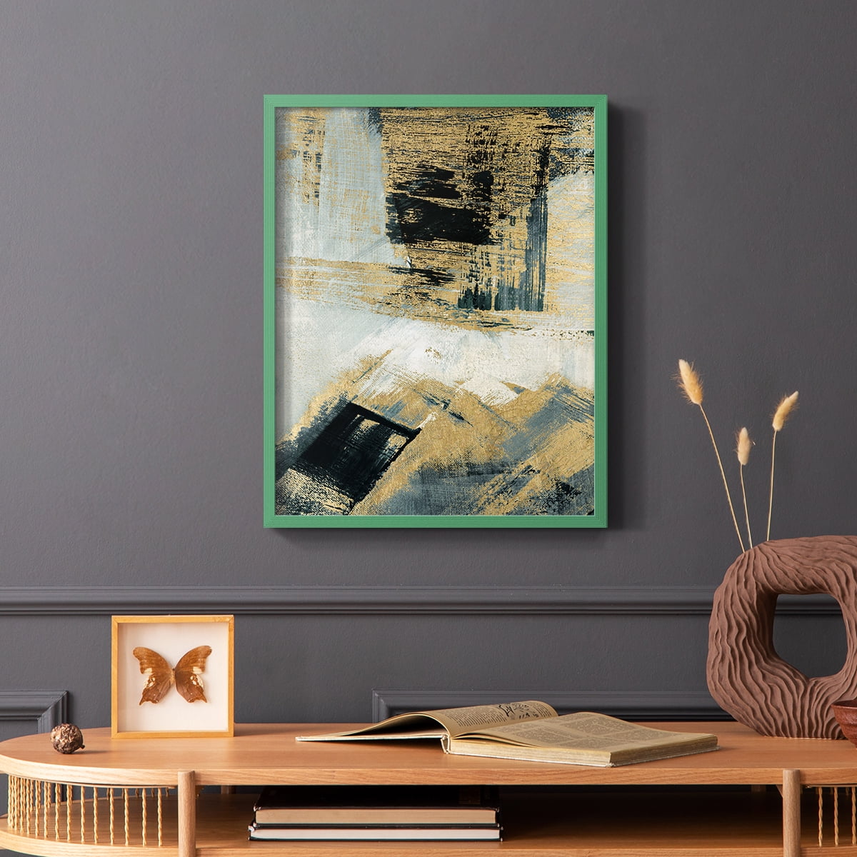Southern Flow in Green Solid Wood 8 x 10 Framed Print