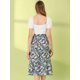 thumbnail image 5 of Allegra K Falda Midi Para Mujer Faldas Con Gradas Casuales Con Cintura Elástica Y Una Línea Azul verde S, 5 of 6