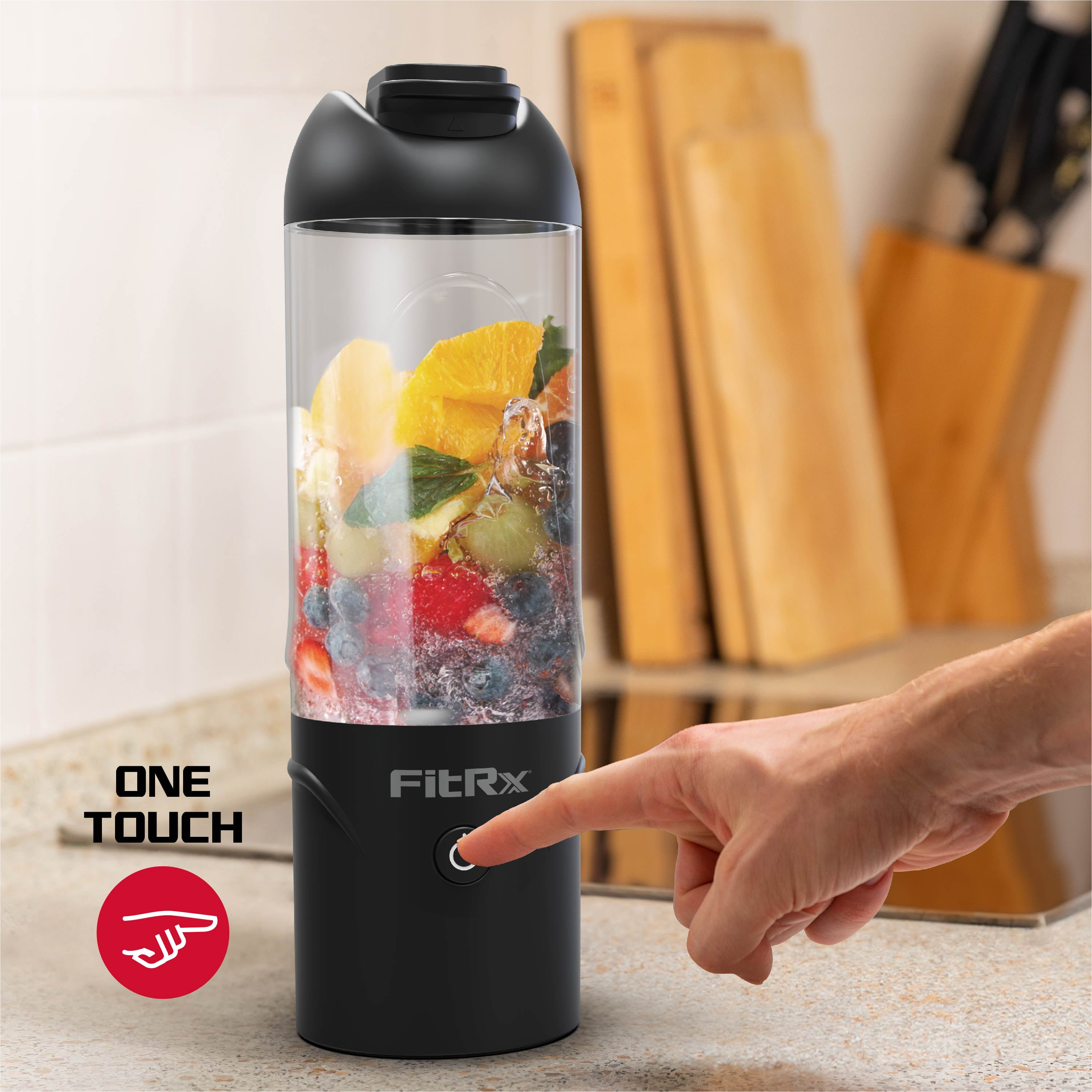 FitRx Rocket Electric Smoothie Blender Bottle, Rechargeable Portable Personal Blender, 18oz., Black (图5) FitRx Rocket Electric Smoothie Blender Bottle, Rechargeable Portable Personal Blender, 18oz., Black (图5)