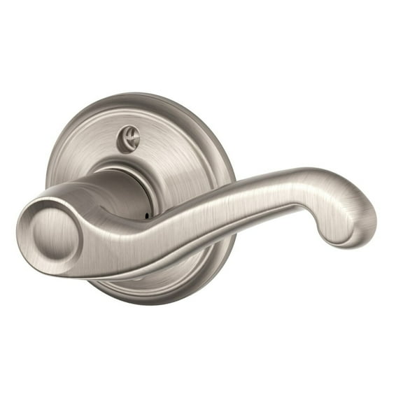 Schlage Residential F170 FLA 619 RH Grade 2 Single Dummy Flair Lever Satin Nickel Finish