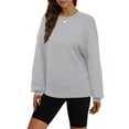 thumbnail image 6 of Duoif Fall Sweatshirts for Women, Women's Cute Crewneck Pullover - Oversized Fleece Winter Top Womens Sweatshirt Grey S, 6 of 8