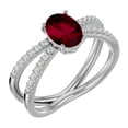 thumbnail image 2 of SuperJeweler 1 1/2 Carat Oval Shape Created Ruby and Halo Diamond Ring In Sterling Silver For Women, 2 of 6