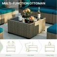 thumbnail image 7 of POTEBAN Patio Furniture Set, 7-Piece Outdoor Sectional All-Weather Wicker Patio Conversation Set for Backyard (Peacock Blue Cushions with Gray Rattan), 7 of 7