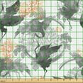 thumbnail image 2 of Ambesonne Bird Print Fabric by the Yard Upholstery, Dancing Cranes Fly Wings, 2 Yards, Grey Dark Peach and White, 2 of 5